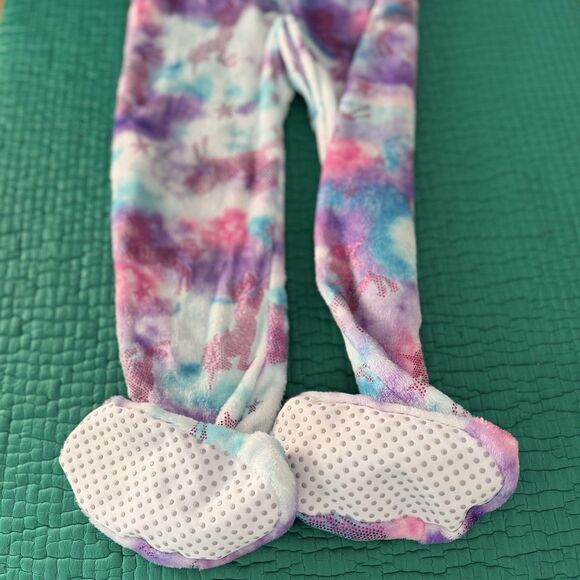 The Children's Place Pajamas Footed Fleece Size 5T Unicorn Sparkly Purple Pink - Picture 15 of 16